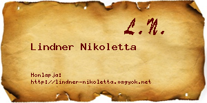 Lindner Nikoletta névjegykártya