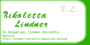 nikoletta lindner business card